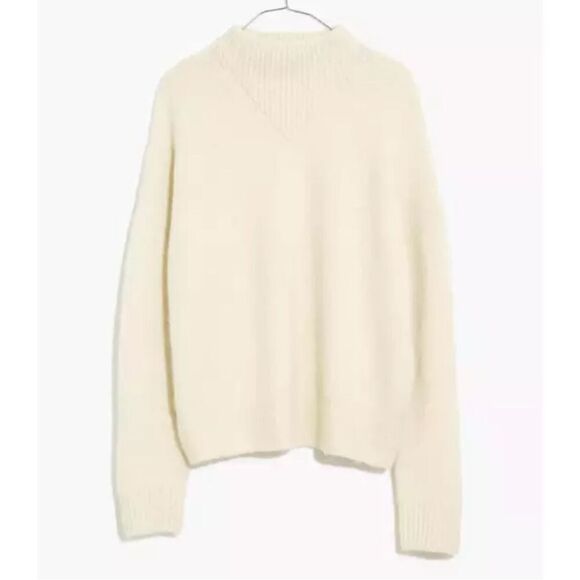 NEW Madewell Women's Dillon Mockneck Pullover Sweater M Cream - Picture 1 of 10